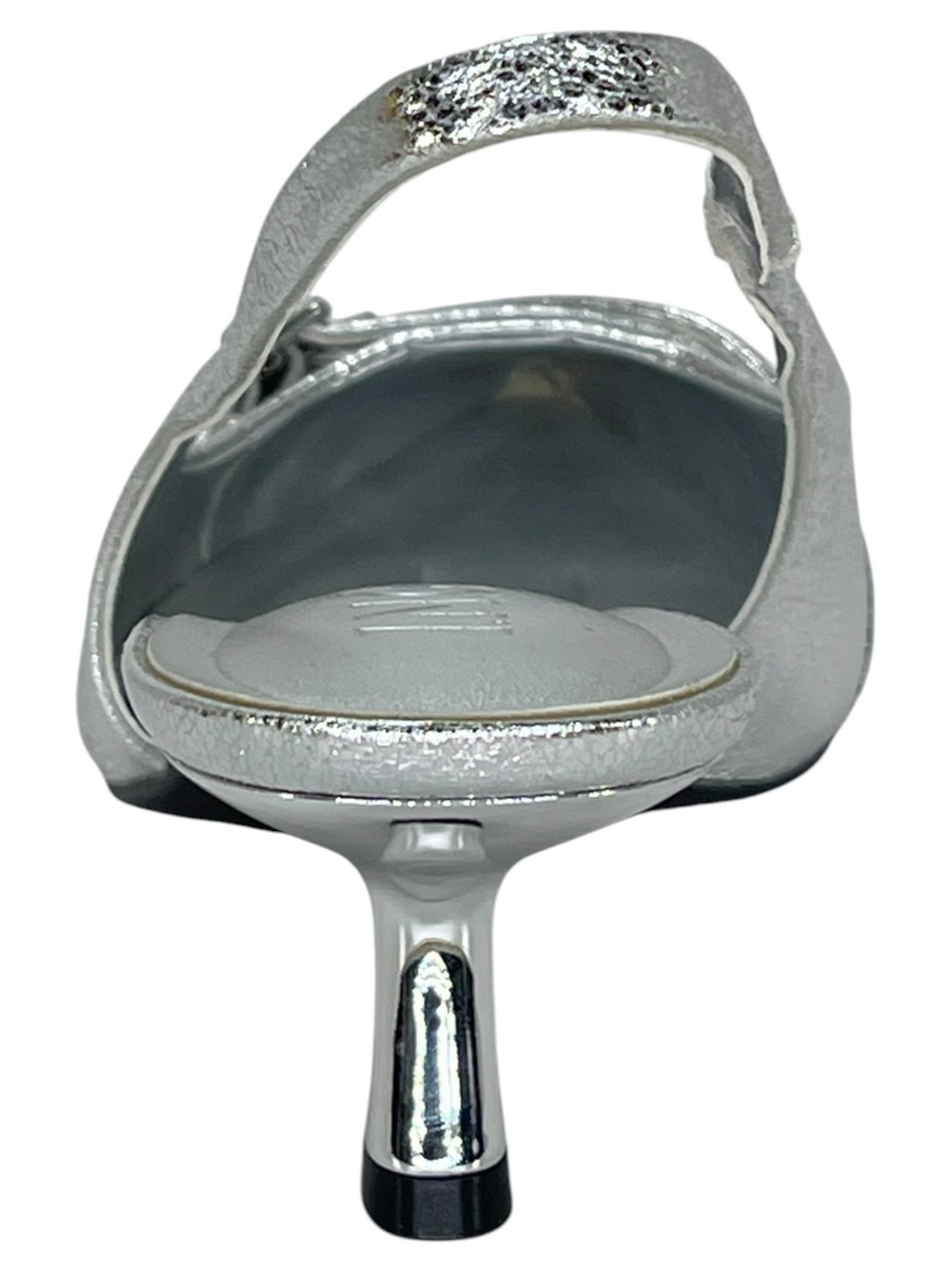 INC Capeka Silver Crinkle Slingback Womens Heels Size 6M - Picture 4 of 11